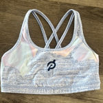 Peloton  Light Blue Sports Bra with Criss-Cross Straps Photo 0