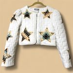 blueb. collection MED quilted multi star embroidered padded zip up jacket spot Gold Photo 1