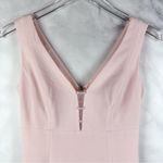 Karl Lagerfeld Pearl Crepe Sleeveless High Low Midi Maxi Gown Dress Pink 0 XS Photo 3