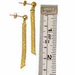 Italian 14K Yellow Gold Herringbone Drop Earrings 2.5 Grams Photo 1