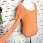 Merona Coral Ribbed Knit Scoop Neck Sweater Size Medium Orange Peach Photo 7