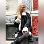 OW Collection STOCKHOLM JACKET Faux Leather Shearling Lined Biker Black M Size M Photo 1