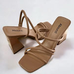 Abound  Austyn Tubular Strappy Block Heeled Sandal Tan Mocha Size 9 NEW Photo 0