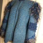 Vintage Vivienne Poy handmade full zip designer artsy sweater small pockets rare Blue Photo 14