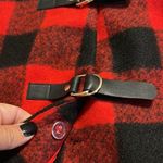 Forever 21  juniors size large red and black plaid button and buckle skirt mini Photo 4