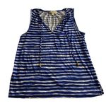 Michael Kors Michael Blue White Striped Sleeveless Top Women’s L Photo 0