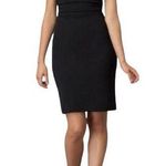David Meister  Ruched Sheath Drape Neckline Black Mini Casual Silhouette Dress Photo 1