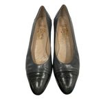 Salvatore Ferragamo  Vintage Leather Pump Shoes‎ Size 8.5 Gray Black Block Heel Photo 1