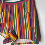 Frances Valentine women’s multicolor Zip Shorts Multi Stripe Size 10 Pink Photo 3