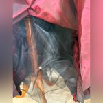 Vintage ILGWU Black & Burgundy Velvet Floral Formal Dress, Size 14 Photo 6