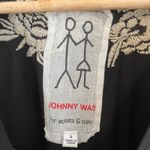 Johnny Was  MIA Embroidered Tank Top Womens Size Small Silk Floral Black White Photo 2