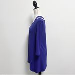 Clara Sun Woo Indigo Blue Cut Out Collarbone 3/4 Sleeve Rounded Hem Tunic XS Photo 2
