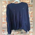 Love Stitch Dark Blue Sweater with embroidered Multicolor Bolt Accents Size L Photo 2