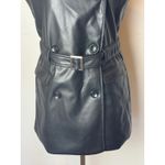 Bar III bar‎ III Vest Women XS Black Faux Leather Belted Trench Vest Gothic Outdoor Punk Photo 7