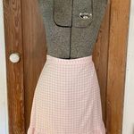 Draper James  RSVP Pink White Gingham Plaid Ruffle Hem Skirt - Size 10 Photo 2