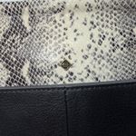 Antonio Melani  Black Leather Snakeskin Top Handle Satchel Handbag Purse Photo 4