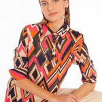 Vilagallo Kora Bonn geometric print top sz 38 Pink Photo 0