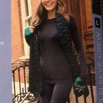 Cuddl Duds  Long Sleeve Crew Warm Layers Thumbholes Flexfit Sz L NWT Blue Black Photo 1