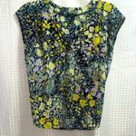 Ann Taylor  Factory Petite SP Blouse Floral Print Cap Sleeve Top Photo 0