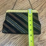 VTG Tricolored Black Bronze Gold Beaded Elegant Evening Clutch Bag Photo 13