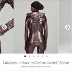 Lululemon NWOT hooded define jacket radiant foil French press size 2 Photo 2