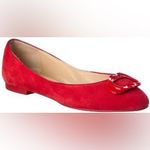 Stuart Weitzman  Adeliza Tonal Red Suede Ballet Flats 8 EUC Coquette Cherry Red Photo 7