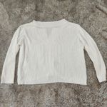 Nasty Gal Knit Collared Cropped Cardigan Sweater White Size 18/20 Photo 5