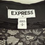 EXPRESS Slim Fit Black Button Down Portofino Shirt Black Lace Insert Size S Photo 2