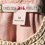Chelsea and Violet  Dress Womens Medium Pink Maxi Gauzy Crinkle Crochet Neckline Photo 5
