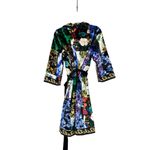 Alice + Olivia Eilene Printed Velvet Kimono Tie Waist Multi Color XS/S Photo 2