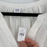 Gap Women's Textured Notched Mandarin Collar Self-Design Blouse White Small NWT Photo 6