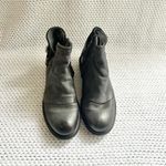 Miz Mooz Black Leather Paco Low Ankle Back Strap Belted Booties Boho Moto 36 Photo 4