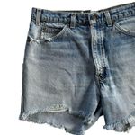 Levi's Levi’e Vintage RARE Blank Orange Tab High Rise Distressed Raw Hem Mom Jean short Photo 8