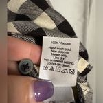 Madewell Black and White Buffalo Plaid Oversized Button Up Top XS Photo 6