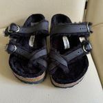 Birkenstock NWOB Mayari Shearling Black Nubuck Leather Sandals Photo 8