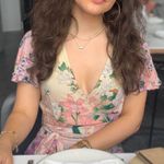 Apricot Lane Flower Deep V Neck Wrap Dress Photo 1