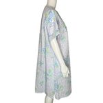 Miss Elaine Housecoat Womens Medium Blue Floral Seersucker Lightweight‎ Summer Photo 1