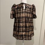 THML New With tags  Plaid Sequin Puff Sleeve Top Sz M Photo 3