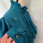 Jonathan Martin Vtg 80s  Ruffle Neck Womens Top Sz 11/12 Coquette Secretary Retro Photo 10