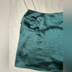 Thirty Thirty Green Satin Rhinestone Strap Crop Top Small Photo 4