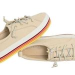 Sperry Crest Vibe Women's Low Platform Leather Sneaker Beige Size 6.5 Photo 0