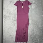 Juicy Couture Juicy Coture Dress Womens Medium Purple Midi Ruffles Feminine Romantic Preppy Photo 1