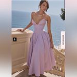 House Of CB HOUSE‎ OF CB 'Lady' Orchid Twill Strapless Tulle Midi Dress NWOT size L A-C Photo 8