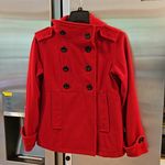 Gap 💕💕 Cropped Length Pea Coat ~ Red Small Photo 2