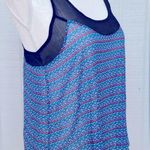 Hollister 💙 Chiffon Tank Top Blue Geometric Print Flowy Blouse Shirt💙 ~med Photo 2