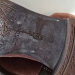 UGG DEANNA Womens Boots Brown Leather Suede Side Zip Buckle Strap 2406 Size 6 Photo 4