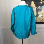 Vintage 80s Jordana Pullover Windbreaker Floral M Blue Size M Photo 8
