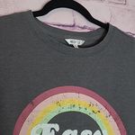 Wildfox  EASY DOES IT BURNOUT RAINBOW GRAPHIC SWEATSHIRT GRAY MEDIUM Photo 2