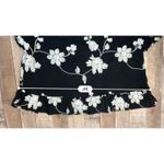 Anthropologie Liv Los Angeles Black Floral Embroidered Ruffled Blouse MEDIUM Photo 4