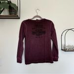 Harley Davidson Purple Rhinestone Floral Skull Long Sleeve Crewneck Shirt Small Photo 1